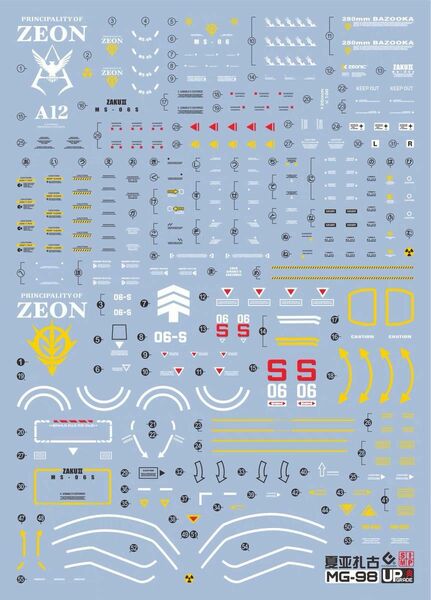 MG 1/100 シャア専用ザクII 用水転写式デカール