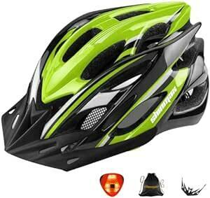 Shinmax 自転車 ヘルメット 大人 CPSC認定済み LEDライト付 ロードバイクヘルメット 57cm~62cm 軽量 虫対