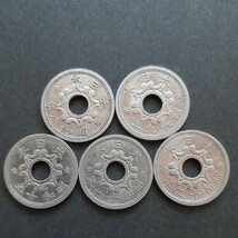 5銭ニッケル貨 全年号コンプリート 昭和8年から昭和12年 5枚まとめて_画像1