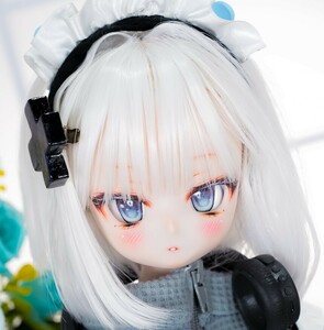 ＊きゃとろん＊DDH-29SW肌 ソフビ盛りカスタムヘッド ＋おまけアイ2種＋おまけウィッグ　ドルフィードリーム MDD 難あり