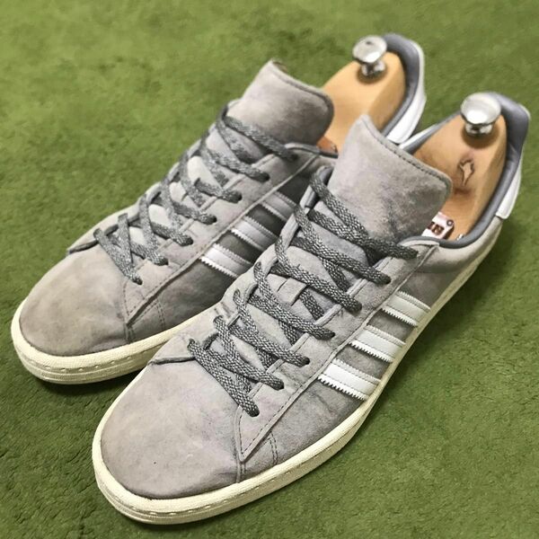 《極美品》adidas originals campus 80's白/灰色スエード30.0 US12