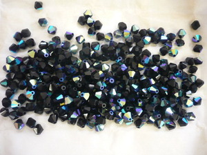 9109.未使用 チェコビーズ M.C.GLASS BEADS ジェットAB