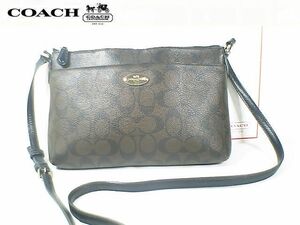 ★美品！★ＣＯＡＣＨ　コーチ★ラグジュアリーシグネチャー クロスボディー ウィズ レザー ２ＷＡＹショルダーバッグ F52657 ■本物■