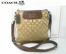 ★美品！★ＣＯＡＣＨ　コーチ★定番！大人気♪ シグネチャー サテンキャンバス２ＷＡＹショルダーバッグ ■チャームプレート付■本物■_画像1