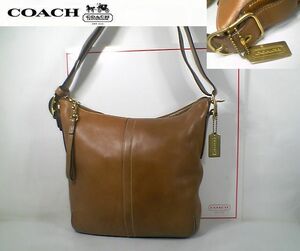 ★超美品！★ＣＯＡＣＨ　コーチ★お洒落で素敵な♪フルレザー 肩掛け／斜め掛け／２ＷＡＹショルダーバッグ■ＧＯＬＤメタルチャーム付■