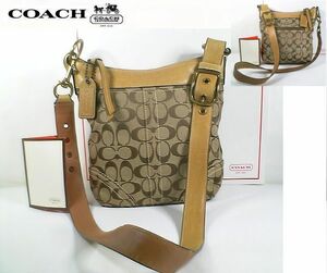 ★超美品！★ＣＯＡＣＨ コーチ★とってもお洒落で素敵な♪定番！大人気♪シグネチャー柄 ２ＷＡＹショルダーバッグ ■チャームプレート付