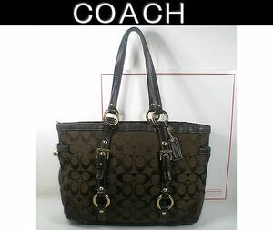 ★美品！★ＣＯＡＣＨ　コーチ★定番！大人気♪シグネチャーギャラリートートバッグ 10384 ■ＣＯＡＣＨチャームプレート付■本物■