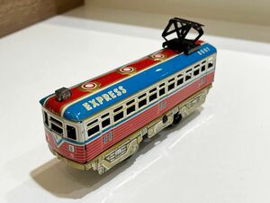 C34 中山商会　特急電車　8007 ゼンマイ　ブリキ　電車模型　玩具　日本製　昭和レトロ　ビンテージ 