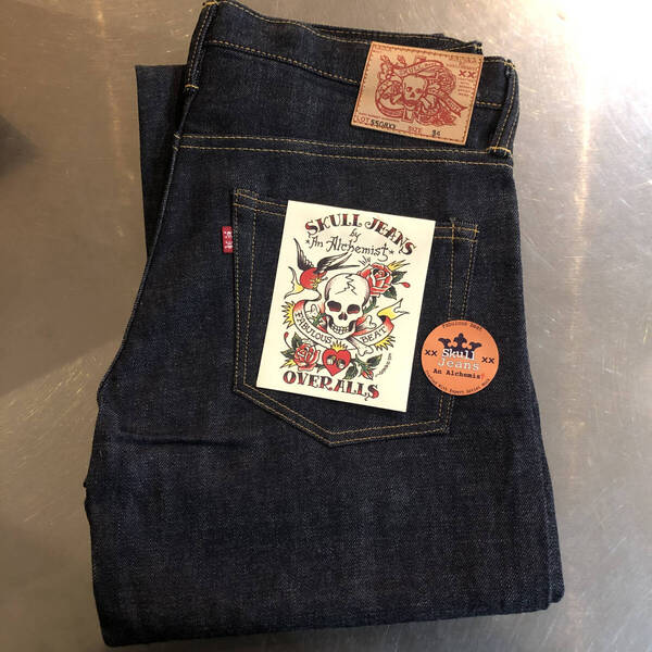 一撃!新品 スカルジーンズ Skull Jeans 5508XX W34ノンウォッシュ ブーツカット