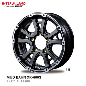 送料無料 ベスト INTER MILANO MUD BAHN XR-600S 5H (MBK/PR) 5.5J-16 +0 5H-139.7 (16インチ) 5H139.7 5.5J+0 【2本セット 新品】