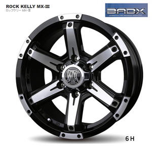 送料無料 バドックス ROCK KELLY MX-3 8J-17 +20 6H-139.7 (17インチ) 6H139.7 8J+20【4本セット 新品】