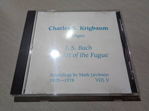 CHARLES S. KRIGBAUM/BACH:THE ART OF THE FUGUE(マーク・レヴィンソン録音,RECORDINGS BY MARK LEVINSON 1972-1978 VOL.Ⅴ/CAR005 CD