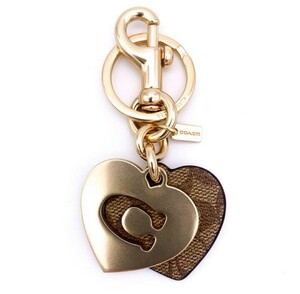  beautiful goods Coach COACH key holder key ring signature × Gold Heart bag charm 