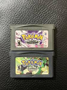 海外品　Pokemon DRAKCRY VERSION(読み込まない)＆Pokemon EMERALD VERSION(起動確認済み) ポケモンエメラルド＆ポケモンダーククライ