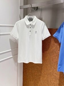 ブルネロクチネリ　BRUNELLO CUCINELLI メンズ　ポロシャツ　Tシャツ　刺繍ロゴ　シンプル　半袖　M-3XL　サイズ選択可能 xx5471