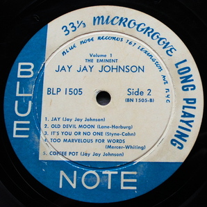 【 完全オリジナル・ Lexington 】 THE EMINENT Volume 1 ・ JAY JAY JOHNSON / BLUE NOTE BLP-1505 / RVG/EAR/ DG/Flat Edge  MONO ★の画像7