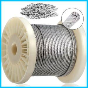 *2mmx100m+100 piece sleeve * clotheshorse rope 7×7 structure length 100M vinyl coating diameter 2mm stainless steel wire wire rope 