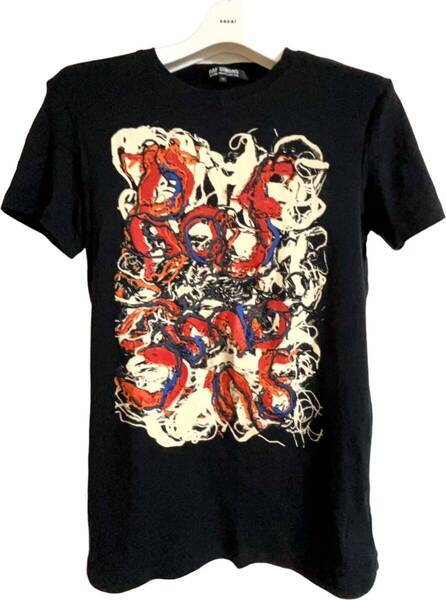 RAF SIMONS Graphic Logo Crew Neck T-shirt black size 44 ラフシモンズ 08AW グラフィック Tシャツ Tee アーカイブ ポルトガル製