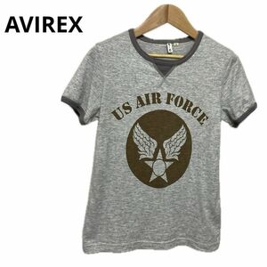 美品 AVIREX アヴィレックス ストレッチ Tシャツ 半袖 グレー F