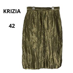 KRIZIA クリツィア イタリア製 スカート 42 ゴールド おしゃれ