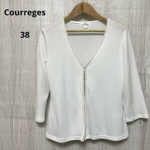  прекрасный товар Courreges Courreges кардиган белый 38 модный 