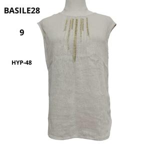  beautiful goods BASILE28baji-re vent to no sleeve tunic flax 100%