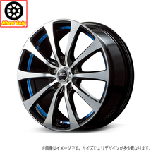 アルミホイール 4本 17インチ SCHNEDER RX01 BKポリッシュ/アンダーカットブルー 17x7.0J +48 5H114.3P_画像1