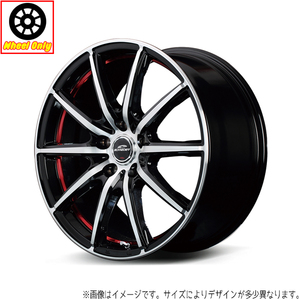 アルミホイール 4本 18インチ SX-2 BKポリッシュ＋アンダーカットレッドクリア 18x8.5J +35 5H114.3P