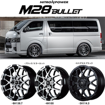 アルミホイール 4本 20インチ M28 バレット セミグロスBK/マシニング 20x8.5J +20 6H139.7P FJクルーザー プラド_画像2