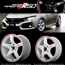 アルミホイール 4本 18インチ R50 BK/リムレッドライン 18x8.0J +45 5H114.3P プリウス 60系 プリウスα_画像2