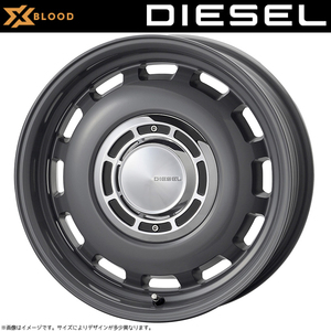 アルミホイール 4本 14インチ ディーゼル X BLOOD DIESEL 4.5x14 +43 4/100 マウスグレー 軽自動車 軽バン 軽トラ