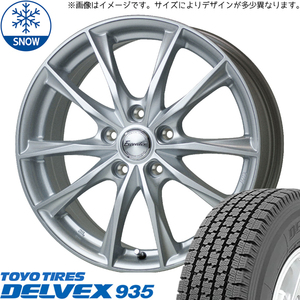 145R12 6PR NV100 キャリー TOYO DELVEX 935 E06 12インチ 3.5J +42 4H100P スタッドレスタイヤ ホイールセット 4本