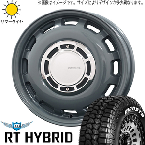 165/65R14 デリカミニ タントファンクロス 14インチ モンスタ RT ディーゼル 4.5J +45 4H100P サマータイヤ ホイールセット 4本