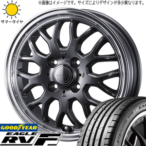 165/55R15 NBOX タント スペーシア GY RVF グラフト 9M 15インチ 4.5J +45 4H100P サマータイヤ ホイールセット 4本