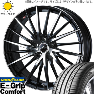 195/45R16 キューブ マーチ フィット GY コンフォート レオニス FR 16インチ 6.0J +50 4H100P サマータイヤ ホイールセット 4本