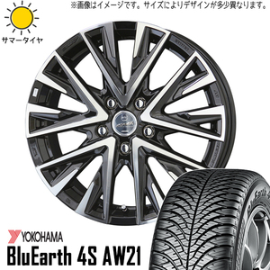 195/65R15 プリウス インプレッサ Y/H 4S AW21 レジーナ 15インチ 6.0J +43 5H100P オールシーズンタイヤ ホイールセット 4本