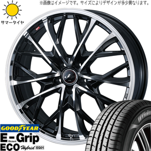 195/65R15 日産 オーラ GY EG01 レオニス MV 15インチ 5.5J +42 4H100P サマータイヤ ホイールセット 4本