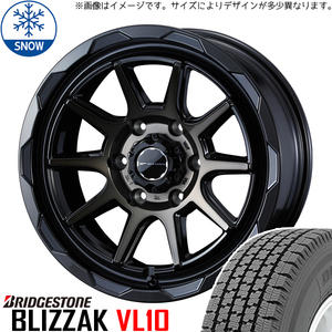 145/80R12 ハイゼットピクシス 12インチ BS BLIZZAK VL1(VL10) WEDS MUD VANCE06 スタッドレスタイヤ ホイールセット 4本