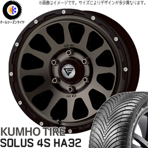 215/65R16 アルファード クムホ HA32 デルタフォース 16インチ 7.0J +35 5H114.3P オールシーズンタイヤ ホイールセット 4本