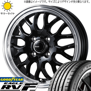 165/55R15 NBOX タント スペーシア GY RVF グラフト 9M 15インチ 4.5J +45 4H100P サマータイヤ ホイールセット 4本