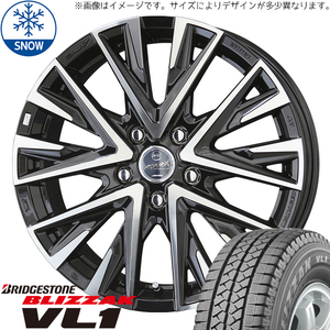 155/80R14 88/86 サクシード 14インチ 6PR BS ブリザック VL1(VL10) スマック レジーナ スタッドレスタイヤ ホイールセット 4本