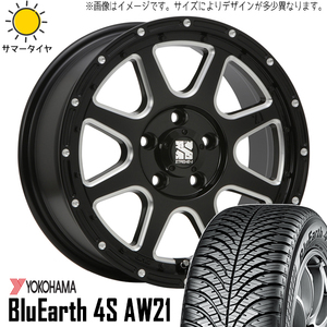 215/65R16 アルファード 16インチ Y/H 4S AW21 エクストリームJ 7.0J +35 5H114.3P オールシーズンタイヤ ホイールセット 4本