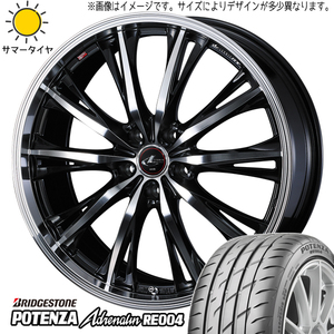 165/45R16 タント NBOX コンテ BS ポテンザ RE004 レオニス RT 16インチ 5.0J +45 4H100P サマータイヤ ホイールセット 4本