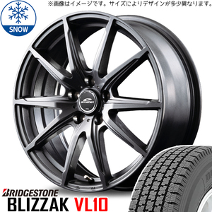 145R12 6PR NV100 キャリー BS BLIZZAK VL10 シュナイダー SLS 12インチ 3.5J +42 4H100P スタッドレスタイヤ ホイールセット 4本