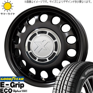 155/65R14 タント NBOX サクラ GY EG01 クロスブラッド スティール 14インチ 4.5J +45 4H100P サマータイヤ ホイールセット 4本