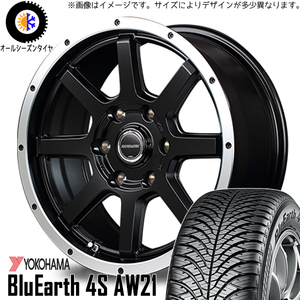 215/70R16 デリカ エクストレイル ヨコハマ AW21 WF-8 16インチ 7.0J +35 5H114.3P オールシーズンタイヤ ホイールセット 4本