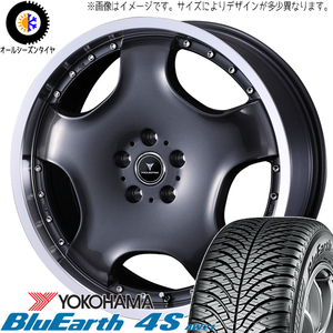 225/55R18 クロスオーバー J50 NJ50 AW21 アセット D1 18インチ 8.0J +45 5H114.3P オールシーズンタイヤ ホイールセット 4本