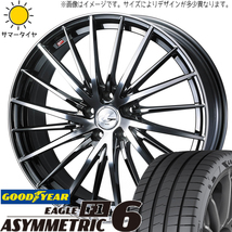 205/40R17 bB アクア スイフト GY アシンメトリック6 レオニス FR 17インチ 6.5J +40 4H100P サマータイヤ ホイールセット 4本_画像1