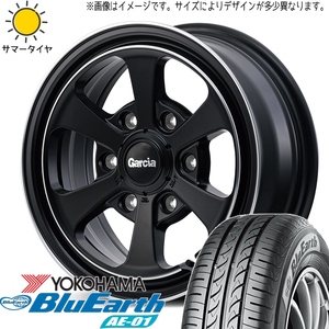 165/55R14 ムーブ ミラ ラパン Y/H BluEarth AE01 MID ガルシア ダラス6 14インチ 4.5J +45 4H100P サマータイヤ ホイールセット 4本