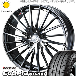 195/45R17 アクア ヤリス BS エコピア NH200C レオニス FR 17インチ 6.5J +45 4H100P サマータイヤ ホイールセット 4本